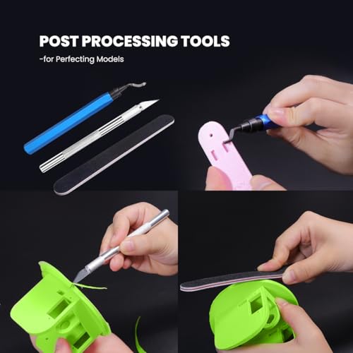 3D Printer Tool Kit with Nozzle Cleaner, PTFE Tube & Deburring Tools | Complete FDM printer maintenance kit with precision tools to clean nozzles, remove supports and improve print quality.