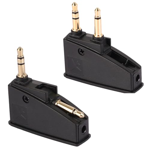 2PCS Airplane Headphone Adapter - 3.5mm Jack for Bose 700 QC 2/3 QC45/35 QC35ii QC15/25/20 NC700 SoundLink SoundLinkII AE2/2i/2W & More - Compatible with Most in-Flight Entertainment Systems - size: 2pcs