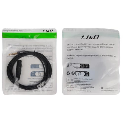 J&D XLR Female to 1/4 Inch 6.35mm TRS Stereo Jack Cable, XLR to Quarter inch Balanced Signal Interconnect Patch Cord for Speaker Condenser Mic Guitar Mixer AMP, 9 Feet - size: 9 Feet