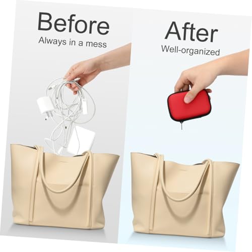 OSALADI Earphone Headphone Bag Storage Bag for Data Cable Small Change Travel Digital Carrying Pouch Digital Carrying case Storage Box Electronics Organizer