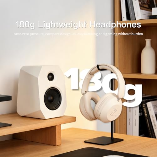 Wireless Over-Ear Headphones, Noise Cancelling Bluetooth Headphones with Microphone, Bluetooth 5.3, Foldable Lightweight Headset for Airplane Travel Home Office, White - color: White