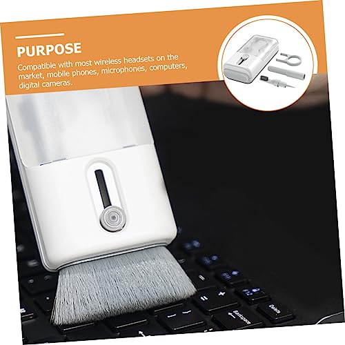 TOYANDONA 1Set Electronics Cleaning Kit Multipurpose Tool for Earphones Headphones and Keyboards with Soft Brush Keycap Puller and Cleaning Cloth Holder for Home and Office