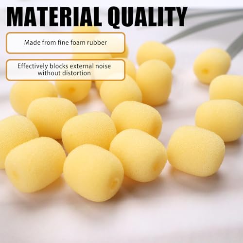20 Pack Mini Lavalier Foam Windscreen Covers for Countryman E6 Yellow