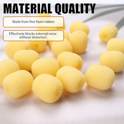 20 Pack Mini Lavalier Foam Windscreen Covers for Countryman E6 Yellow