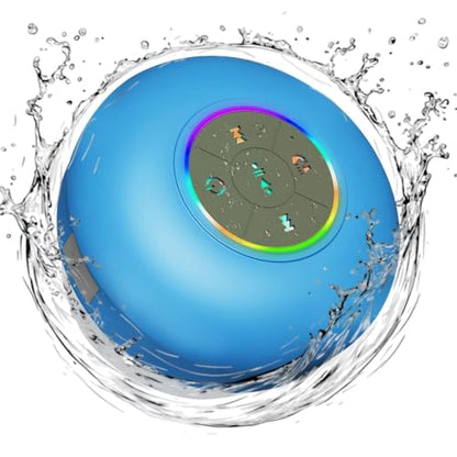 Bluetooth Shower Speaker with LED – Portable Wireless Mini Speaker with Mic & Suction Cup, IPX4 Water Resistant for Shower, Travel, Pool, River Floating, and Outdoor Fun (Blue) - color: Blue