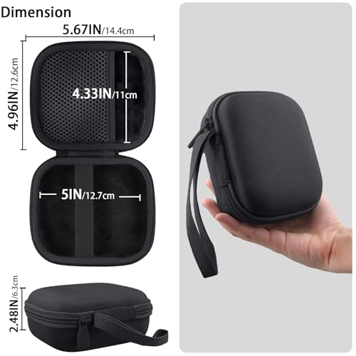 for Bose New SoundLink Micro 2nd Gen Speaker Protective Case, Black | EVA Hard Shell, Soft Velvet Lining, Durable Wrist Strap, Portable Travel Bag with Carabiner, Mesh Accessory Pocket - color: Black Case