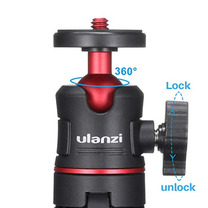 ULANZI MT-08 Mini Extension Pole Tripod for Phone Camera | Extends to 21.3in, Phone Holder Included w Cold Shoe Mount, 2-in-1 Tripod Grip, for iPhone Android Canon Sony - color: Black