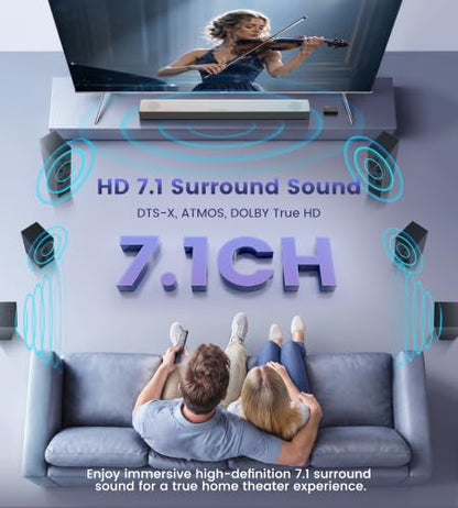 HDMI eARC Audio Extractor, ARC/eARC to HDMI Audio Converter with CEC Control, Support Dolby Atmos DTS-X 7.1 Surround Sound, TV Remote Control Volume & Power On/Off for Soundbar Amplifier (Black)