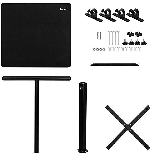 Bonnlo Classic Lectern Podium Stand, Height Adjustable Mobile Podium, Multi-Purpose Tabletop for Speech, Lecture, Church, Reading or Laptop Desk with Edge Stopper, Black