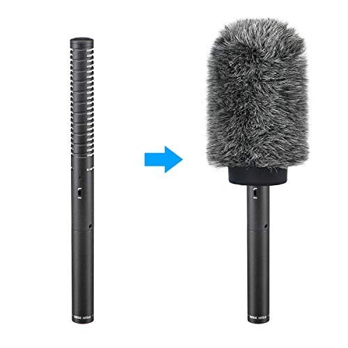 YOUSHARES Deadcat Windscreen for Rode NTG1, NTG2, Audio-Technica AT897 Shotgun Microphones, Wind Muff Up to 5.5" Long - color: 04_Gray