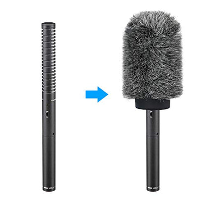 YOUSHARES Deadcat Windscreen for Rode NTG1, NTG2, Audio-Technica AT897 Shotgun Microphones, Wind Muff Up to 5.5" Long - color: 04_Gray
