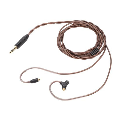 GOWENIC MMCX Earphone Cable with Detachable Microphone, 3.5mm to MMCX Replacement Cable for Shures SE215 SE315 SE425 SE535 SE846, OFC Braided Wire with Gold Plated Connectors, Clear