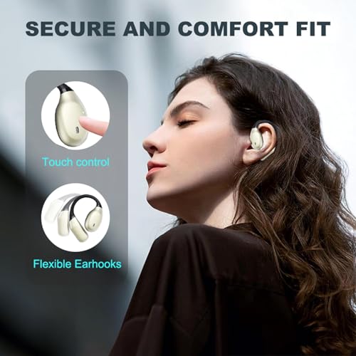 T&G Wireless Earbuds, Bluetooth 5.3 with 90H Playtime, | Sports Earhooks Ear Buds with Deep Bass, Waterproof Over Ear Bluetooth Earphones for Workout, Running, Gym, Travel (Black)