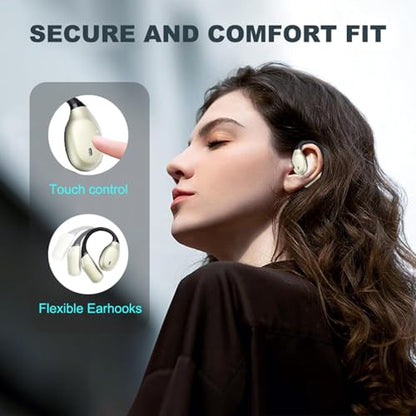 T&G Wireless Earbuds, Bluetooth 5.3 with 90H Playtime, | Sports Earhooks Ear Buds with Deep Bass, Waterproof Over Ear Bluetooth Earphones for Workout, Running, Gym, Travel (Black)