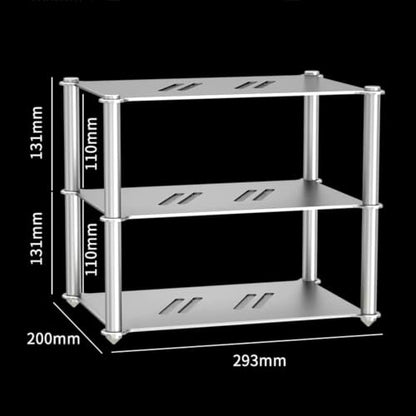 Aluminum HiFi Audio Component Rack, Vented Stackable Amplifier Stand, Expandable Storage for Turntable Dac Receiver, Home Theater Equipment Organizer B - size: B