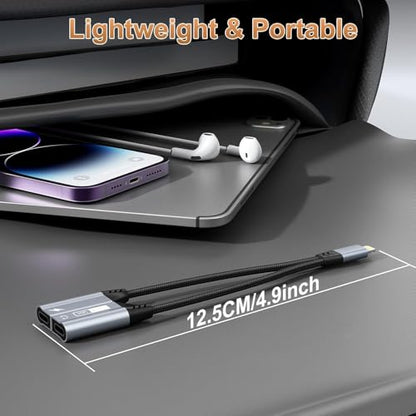 Magnetic Lightning to Dual Lightning AUX Adapter,[ MFi Certified] 2 in 1 iPhone Audio and Charger Splitter,Dongle Compatible with iPhone 14/13/12/11/XS/XR/7/8 and iPad, Supports Charging & Audio - color: Black 1