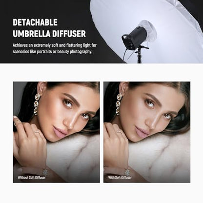 NEEWER 41"/104cm Parabolic Reflective Umbrella Photography with White Inner, Soft Lighting with Diffuser Cover, Bag, Quick Fold for Camera Photo Studio Video Light Shooting Monolight Flash, NS1U - color: White, size: 41"