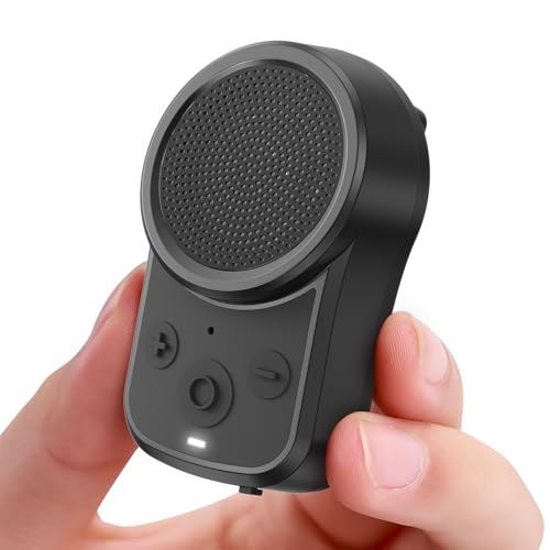 Mini Bluetooth Speaker, Clip-On Portable Speaker with Built-in Mics Hands-Free Music and Calls for Hiking/Biking, Waterproof Adjustable Volume Wearable Bluetooth Speaker, Gifts for Women/Men - color: Classic Black