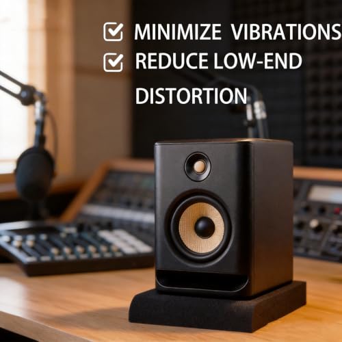 2 Pack Acoustic Isolation Pads, Studio Monitor Speaker Isolation Foam Pads, High Density Acoustic Foam Suitable for 6-8 Inch Speakers for Sound Improvement Prevent Vibrations (for 6''-8'' Speakers) - size: for 6''-8'' Speakers