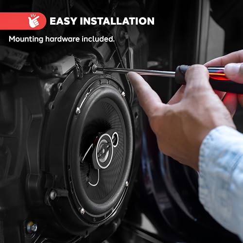 Pyle 3-Way Universal Car Stereo Speakers-300W 6.5” Triaxial Loud Pro Audio Car Speaker Universal OEM Quick Replacement Component Speaker Vehicle Door/Side Panel Mount Compatible PL613BK (Pair), black - size: 6.5