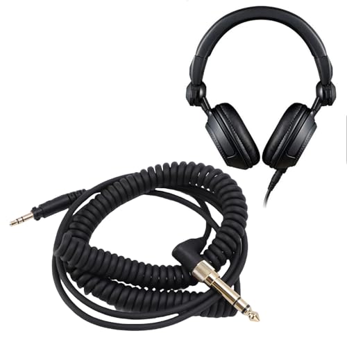 LICAEVEY Replacement Coiled Spring Cable for DJ1200 Headphones, 3.5mm to 6.35mm Extension Cord with Locking Plug, OFC DJ Headphone Cable