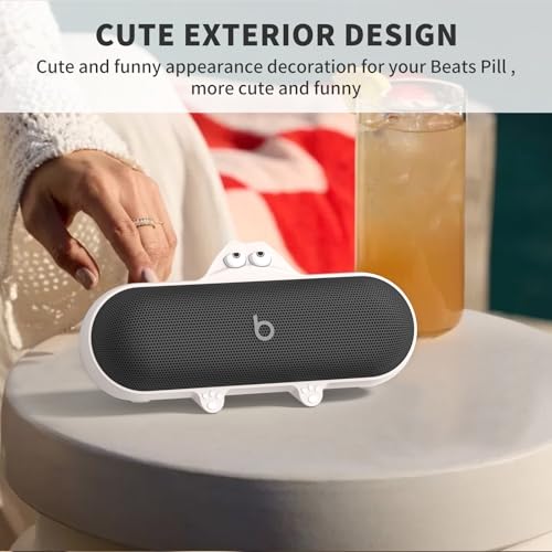 Silicone Kawaii Cute Case for Beats Pill Wireless Bluetooth Speaker, Anti-Scratch Protective Sleeve Compatible With Beats (Off-White) - color: Off-White