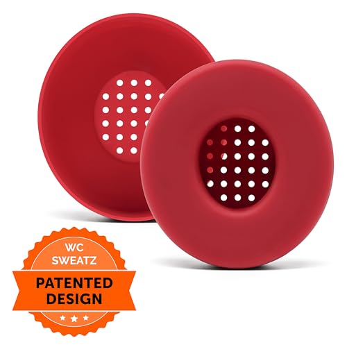 WC SweatZ Solo - Patented Earpad Sweat Covers for Beats Solo 4, Solo 3 & Solo 2, Made by Wicked Cushions | Sweatproof & Machine Washable | Red - color: Red