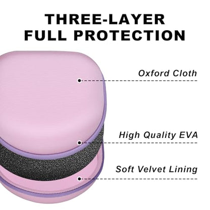 Kids Headphone Case for iClever/Acer/JBL, Pink Purple(Case Only) | for iClever BTH12 HS19 BTH22 BTH20 BTH18 BTH26/JBL Junior 320/Candy Bila/JoySpark/MIDOLA/EarFun/ADOOPE/JLab Kids Headphone - color: Pink-Purple