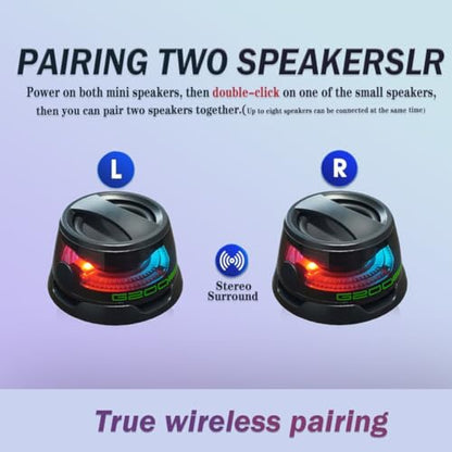 G200 Magnetic Bluetooth Speaker with RGB Lights | Compact design, strong magnetic mount, colorful RGB lighting, TWS stereo pairing, for travel, home, and outdoor use. - color: Black 2 piece