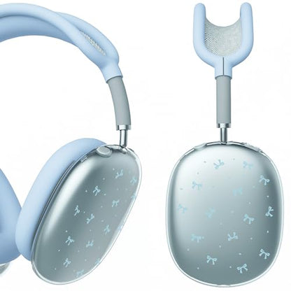 for AirPods Max Headphones Kawaii Bow Ear Covers for AirPods Max 2 - color: Blue Bow B/Blue