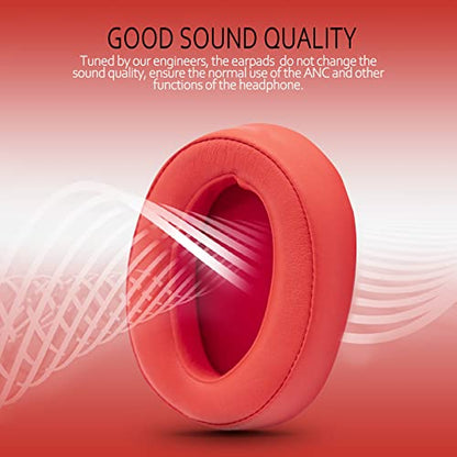 Krone Kalpasmos Replacement Earpads for Sony WH-H900N h.Ear on 2 & Sony MDR-100ABN Headphones, Sony Headphone Cushions Compatible with Sony 900N, Sony WH H900N earpads with Soft Foam Leather(Red) - color: Red