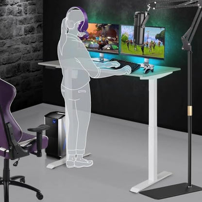 Microphone Floor Stand for Blue Yeti, Nano, Snowball, HyperX,Razer,Logitech USB and Condenser Mic,Adjustable Boom Arm Stand with 1/4'' Thread and 3/8" 5/8" Adapter, Pop Filter, Mic Clip, Cable Ties