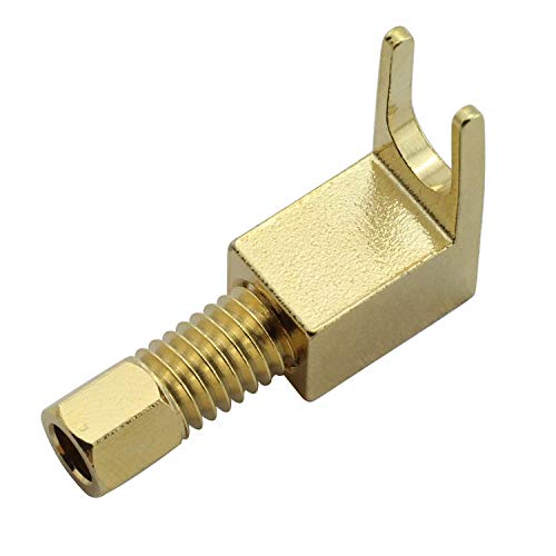 8 PCS Speaker Cable Connector, Hi-end Banana to Spade Adapter Plug Speaker Cable Wire Right Angle Spade Fork and Binding Post Connector HiFi Gold