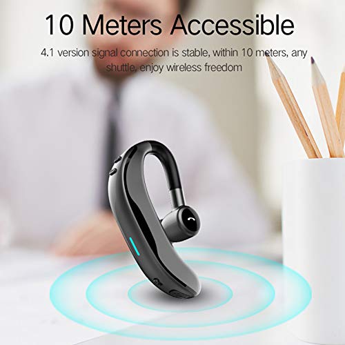 Wireless Headset Earpiece Headphone Handsfree Call Earpiece Noise Cancelling Earbud Headsets Long Standby Time Earphone Compatible with Smart Cell Phones Trucker Car Driver Business Office Men Women - color: Grey