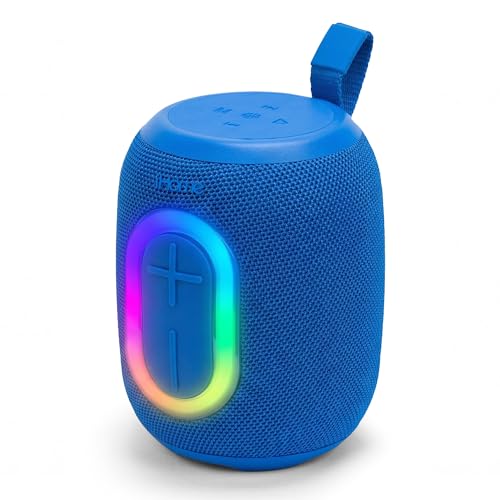 iHome Quest Wireless Portable Bluetooth Speaker with RGB Light | Water-Resistant, Built-In Carry Strap, TWS Pairing, Rechargeable Battery, USB-C Cable Included, True Stereo, Bluetooth 5.3 - color: Blue