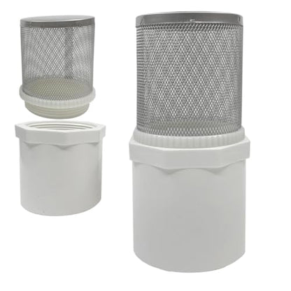 1" Stainless Steel Filter Cover Connected to 1 inch/DN25 PVC Water Pipe, Suction Strainers Used to Remove Debris and Reduce Solid Entry - size: 1"DN25