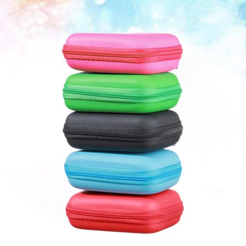 2 Pcs EVA Headphone Storage Case with Smooth Zipper and Mesh Pockets
