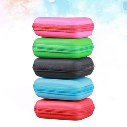 2 Pcs EVA Headphone Storage Case with Smooth Zipper and Mesh Pockets