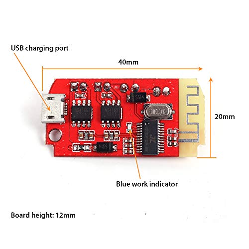 Audio Amplifier Board, Icstation Ḅḷụẹ-ṭọọṭḥ-Compatible Stereo Audio Amplifier Module 2x5W BT 5.0 Mini Amplifier Board 3.7V 5V for DIY Speakers