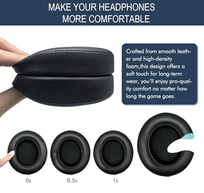 Ear Pads Cushions for Razer Kraken Pro V2 & Razer Kraken 7.1 V2 Headphones | Replacement Ear Cups Earmuffs Made of Premium Protein Leather & Memory Foam, Easy Installation - Black