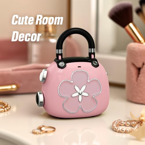 DOSS Candy 2-in-1 Mini Bluetooth Speaker, Loud Audio, Cute Backpack Charm - color: Light Pink