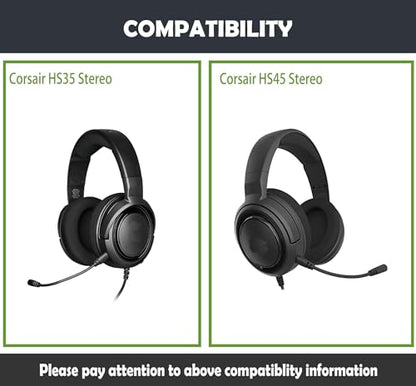 HS45 Stereo Earpads Replacement for Corsair HS35 Stereo/HS45 Stereo Gaming Headsets Ear Cushions with Protein Leather and Memory Foam