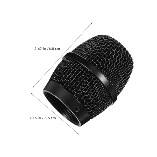 2pcs Microphone Ball Head: Mesh Grill Replacement Head Mic Replacement Parts Compatible with ER-33 E-9 00U-6 Inner Diameter 35mm/1.38 inch Black