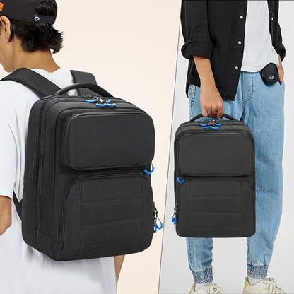 PGmoon Carrying Backpack Compatible with Steam Deck, | Travel Case Bag with Separate Game Cards Holder, Multi-Pockets For Game Headset, Docking Station, Controllers