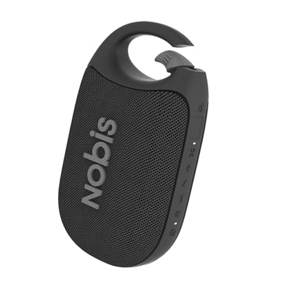 NOBIS Clip Portable Bluetooth Speaker, Up to 24H Playtime, IP68 Waterproof | BT 5.3, HD Sound & Custom EQ Via App, Wireless Stereo Pairing, Built-in Carabiner for Outdoor & Travel - color: Black