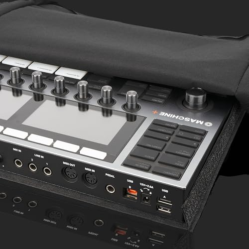Musiin DAW Controller Cover Compatible with NI Maschine+ Plus MK3 | Custom-fit controller cover with waterproof fabric, padded lining, cable access, and hook-and-loop closure for Daily Protect