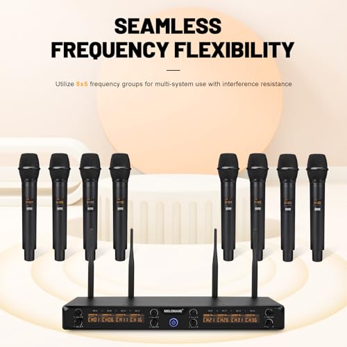 MELONARE 8-Channel Wireless Microphone System UHF 500MHz MWM-81F