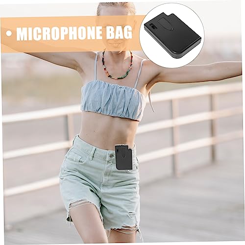 MERRYHAPY Microphone Carrier for Fitness Instructors Bodypack Transmitter Mic Belt Pouch Clip Wireless Mic Workout Microphone Pouch