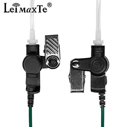 Two Way Radio Headset Compatible with Baofeng, Kenwood 2 Pin Walkie Talkie Surveillance Acoustic Tube Earpiece with Mic PTT, Camouflage Cable - color: Camouflage Cable