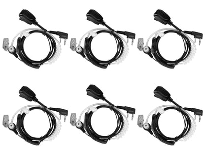 Retevis Walkie Talkie Earpiece, for RT22/RT68/RT21/H777/RT19/RT15 | Acoustic Tube, Coil, Compatible with Pxton, Baofeng, Kenwood 2 Way Radio, Security Walkie Talkie Headset(6 Pack)